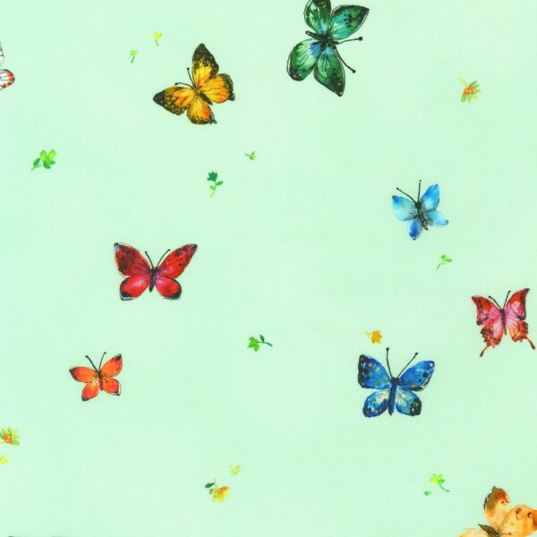Quilting Cotton - Joyful Meadows - Butterfly Flutter - Mint