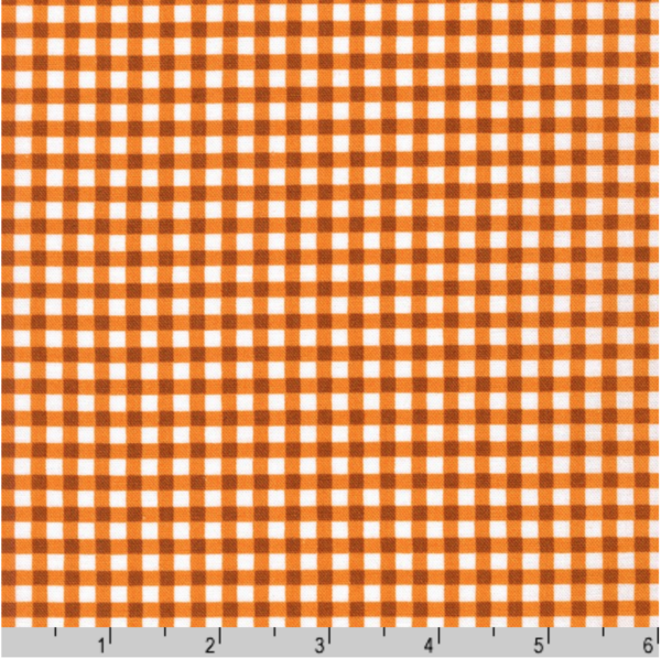 Quilting Cotton - Flowerhouse Basics - Gingham - Pumpkin