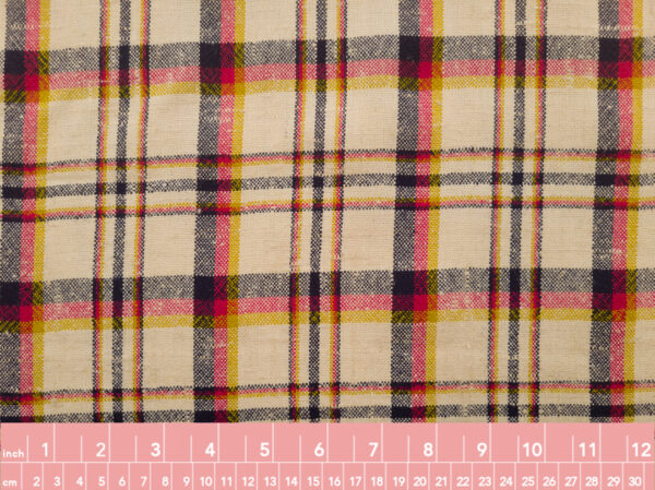 European Designer Deadstock – Yarn Dyed Wool/Linen - Rustic Plaid