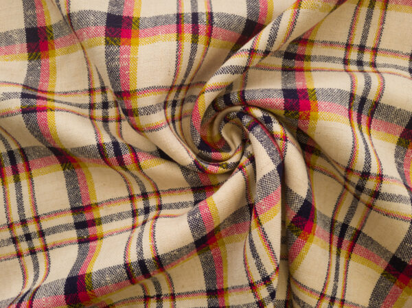 European Designer Deadstock – Yarn Dyed Wool/Linen - Rustic Plaid