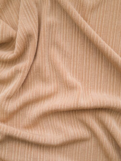 European Designer Deadstock – Viscose/Spandex Alternating Rib Knit - Light Peach