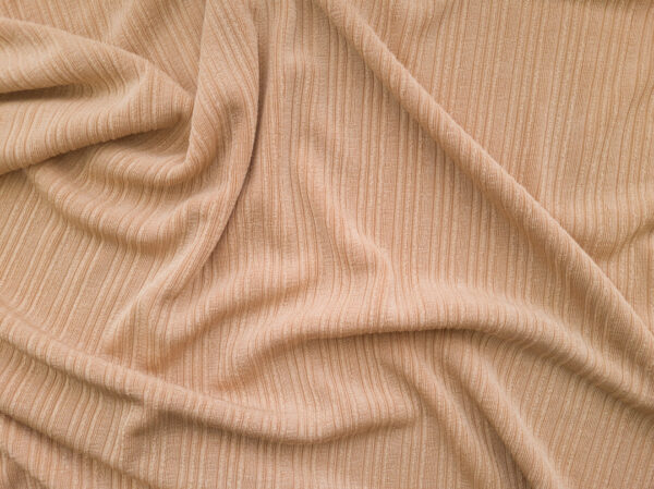 European Designer Deadstock – Viscose/Spandex Alternating Rib Knit - Light Peach