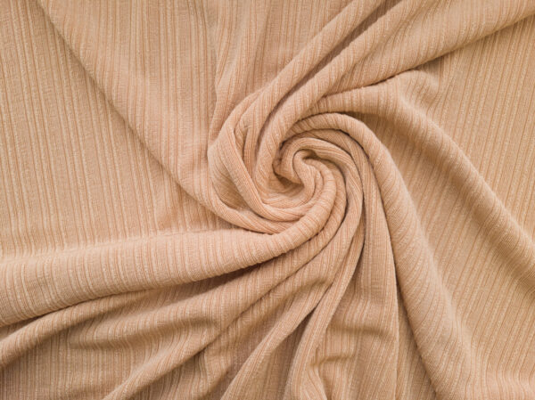 European Designer Deadstock – Viscose/Spandex Alternating Rib Knit - Light Peach