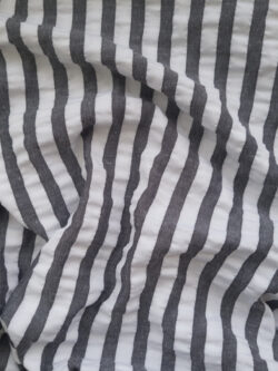 European Designer Deadstock - Polyester Seersucker - Stripes - Black/White