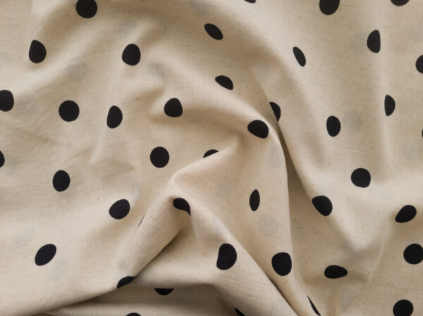 Japanese Cotton/Linen Sheeting - Scattered Polka Dot - Natural