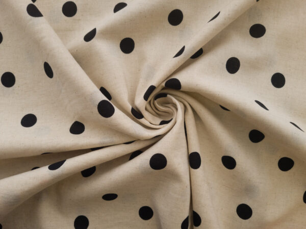 Japanese Cotton/Linen Sheeting - Scattered Polka Dot - Natural