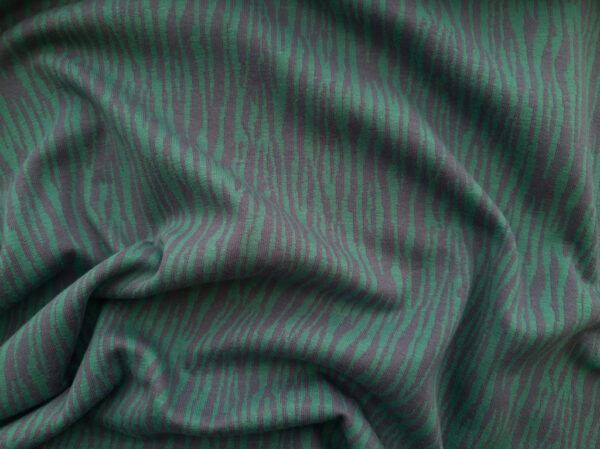 Mind the Maker – Organic Cotton Jacquard Knit – Bark - Calm Grey/Chalky Green