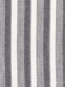 Premium Yarn Dyed Cotton - Three Tone Stripe - Black/White