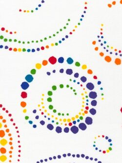 Quilting Cotton - Dot and Stripe Delights - Dot Swirl - Rainbow