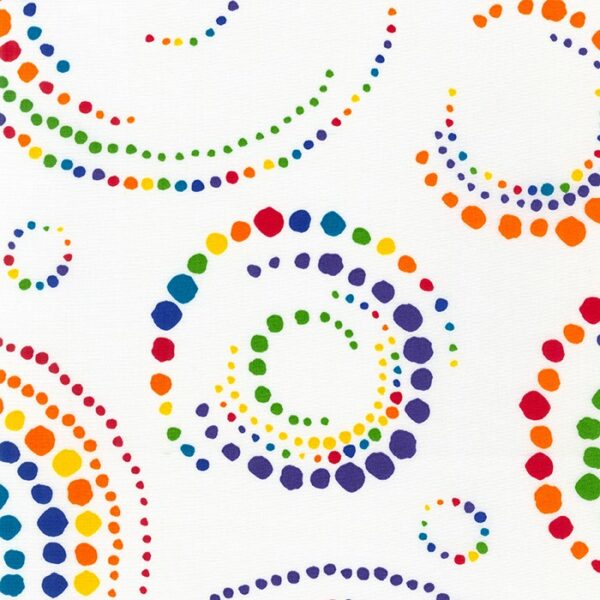 Quilting Cotton - Dot and Stripe Delights - Dot Swirl - Rainbow