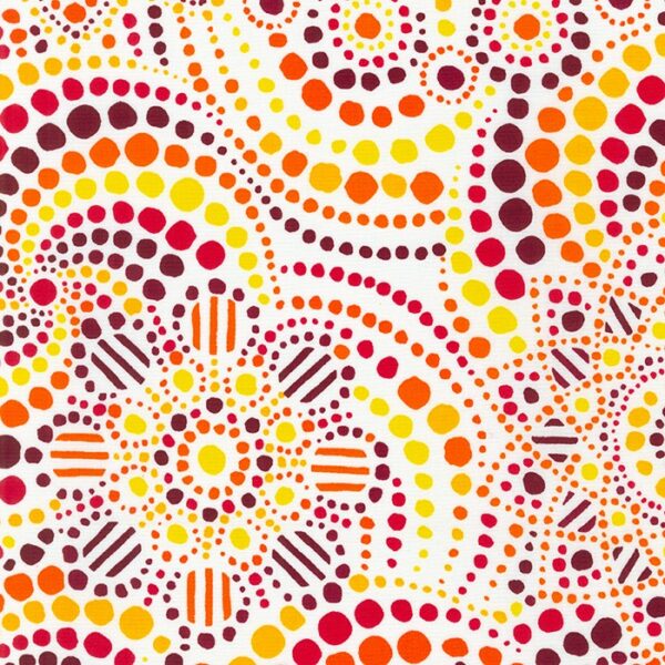 Quilting Cotton - Dot and Stripe Delights - Dot Medallion - Sunrise