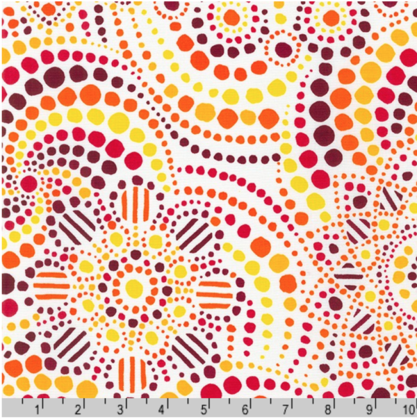 Quilting Cotton - Dot and Stripe Delights - Dot Medallion - Sunrise