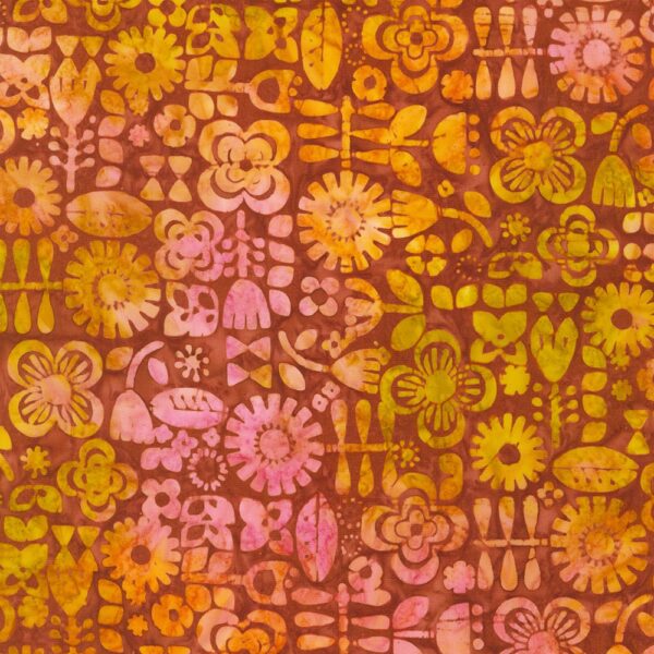 Artisan Cotton Batik - Retro Rainbow - Orange Spice