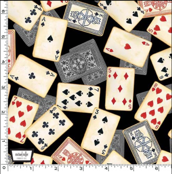 Quilting Cotton – Playing Cards - Black