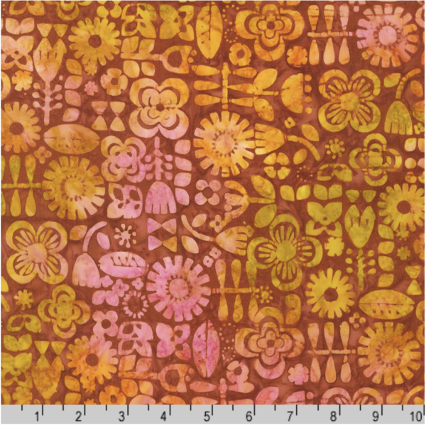 Artisan Cotton Batik - Retro Rainbow - Orange Spice