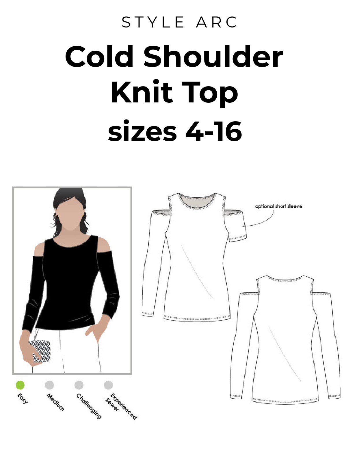 Style Arc Cold Shoulder Knit Top 4-16 - Stonemountain & Daughter Fabrics