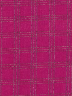 Premium Yarn Dyed Cotton - Windowpane Plaid - Magenta