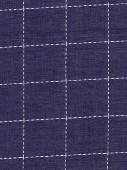 Premium Yarn Dyed Cotton - Windowpane Stitch - Navy/White