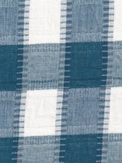 Premium Yarn Dyed Cotton - Dobby Gingham - Teal/Cream