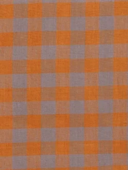 Premium Yarn Dyed Cotton - Gingham - Pumpkin/Grey