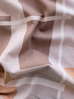 Japanese Cotton/Linen Sheeting – Geometric - Clay/Natural