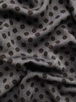 European Designer Deadstock - Viscose Crepe - Medallions - Charcoal