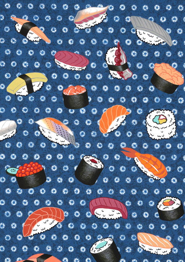 Quilting Cotton - Alexander Henry - Sushi - Indigo