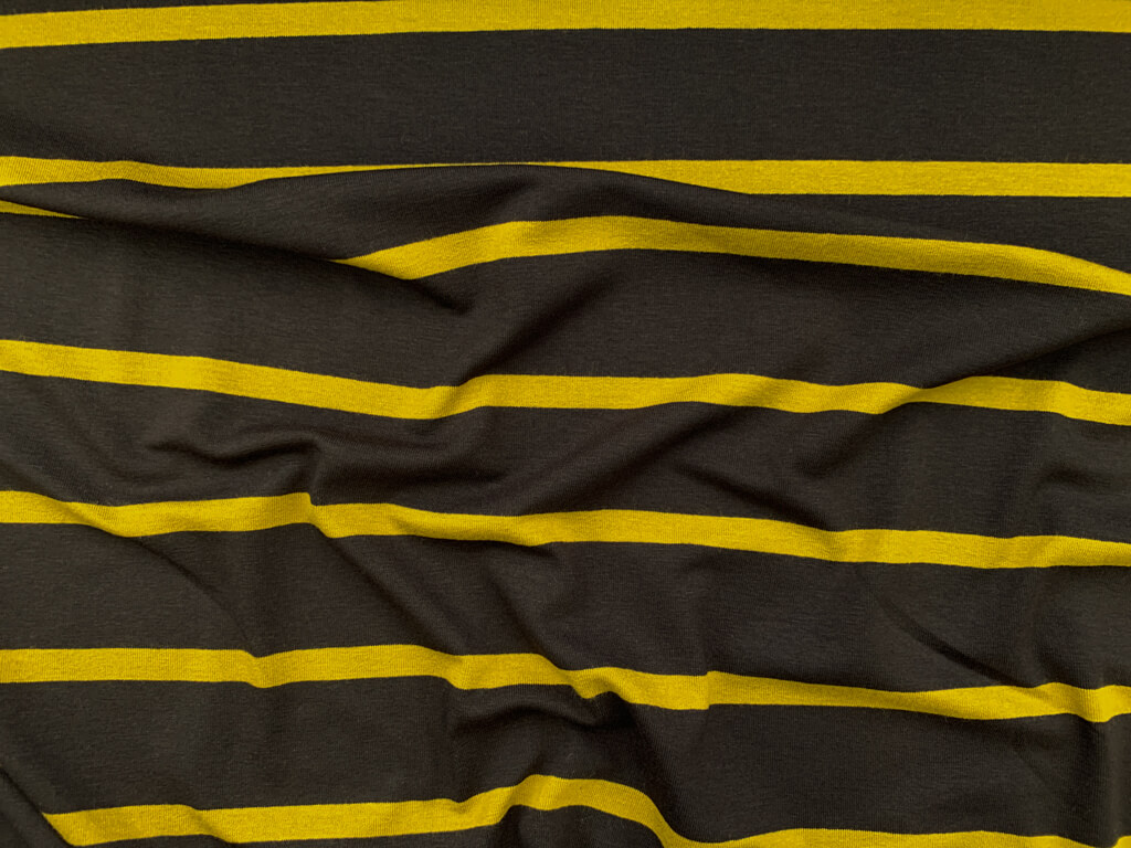 Rayon/Spandex Jersey – Black/Avocado Stripe