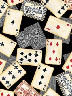 Quilting Cotton – Playing Cards - Black