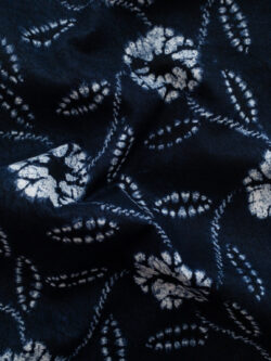 Japanese Cotton Sheeting - Shibori Floral & Vines - Dark Blue