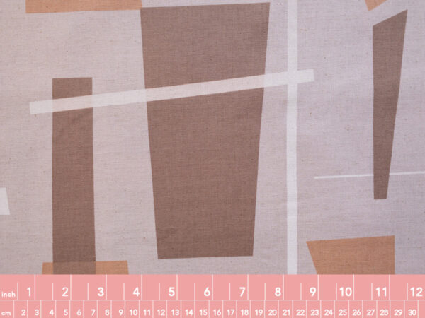 Japanese Cotton/Linen Sheeting – Geometric - Clay/Natural