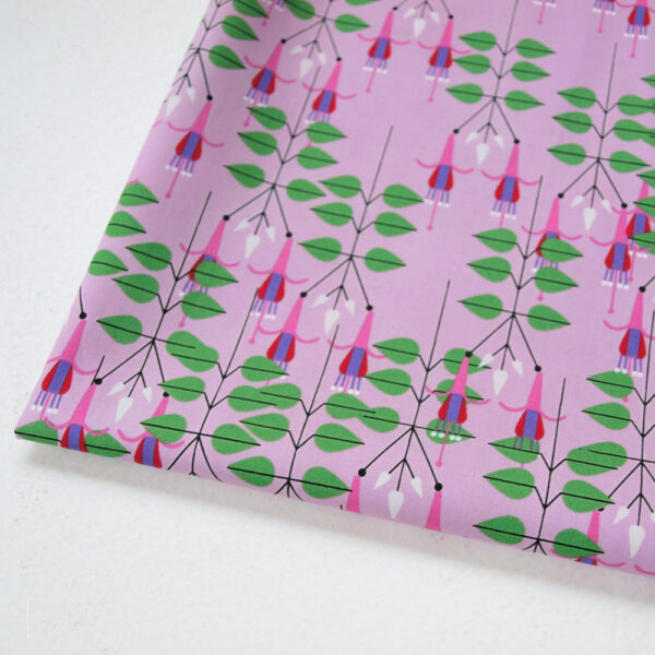 Birch – Organic Cotton Poplin – Flowering Trees - Discovery Place - Fuchsias