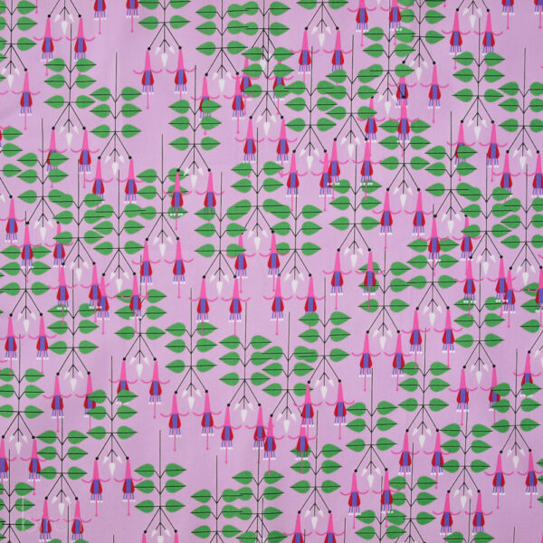 Birch – Organic Cotton Poplin – Flowering Trees - Discovery Place - Fuchsias