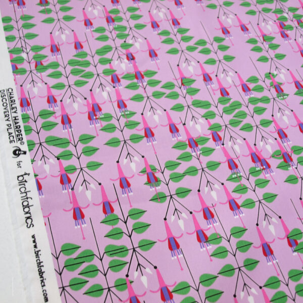 Birch – Organic Cotton Poplin – Flowering Trees - Discovery Place - Fuchsias