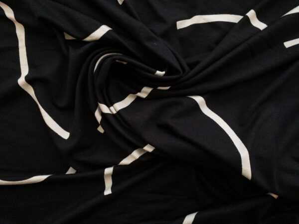 Amour Vert - Viscose/Spandex Jersey - Waves - Black/Ivory