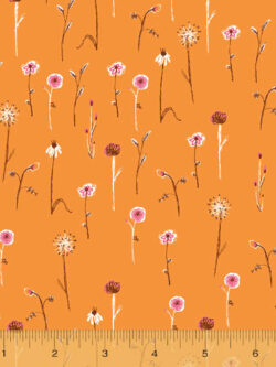 Quilting Cotton - Far Far Away III - Wildflowers - Orange