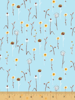 Quilting Cotton - Far Far Away III - Wildflowers - Light Blue