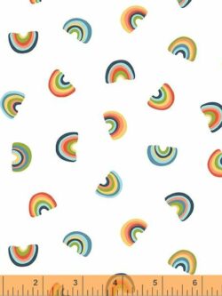 Quilting Cotton - Frolic - Rainbow - White