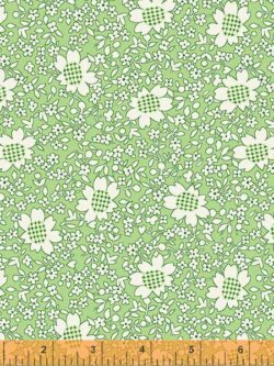 Quilting Cotton - Storybook '22 - Gingham Flower - Green