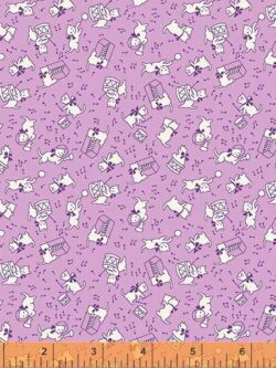 Quilting Cotton - Storybook '22 - Jammin Cats - Purple