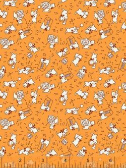 Quilting Cotton - Storybook '22 - Jammin Cats - Orange