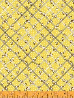 Quilting Cotton - Storybook '22 - Tulips on Plaid - Yellow