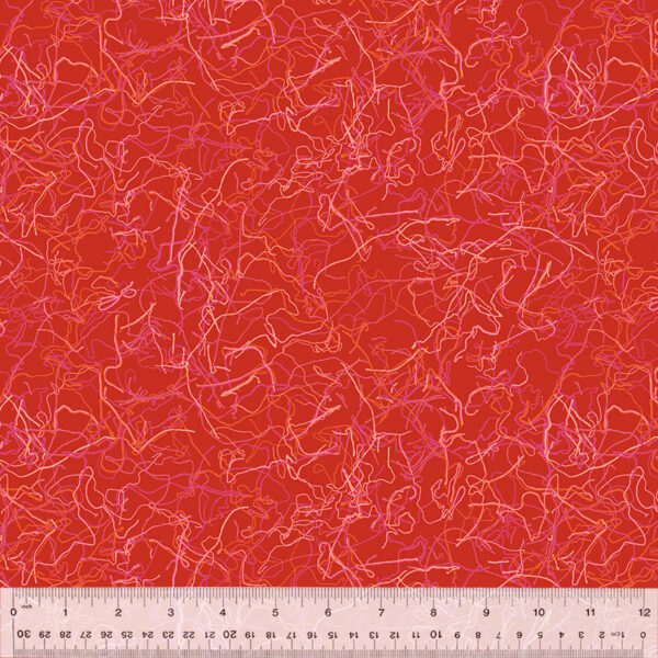 Quilting Cotton - Loose Threads - Red