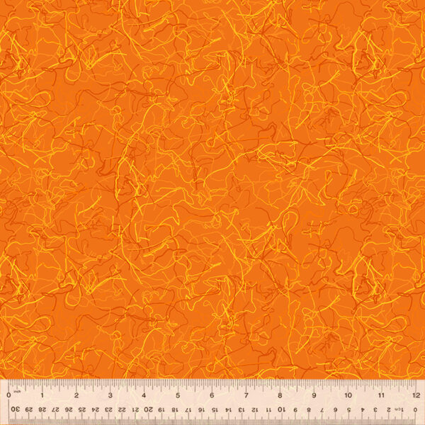 Quilting Cotton - Loose Threads - Orange