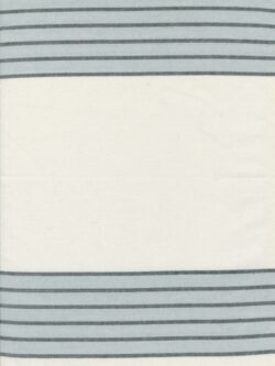 Panache Cotton Toweling - Narrow Stripe - White/Grey