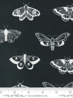 Quilting Cotton – Noir - Midnight Ghost - Mystic Moth