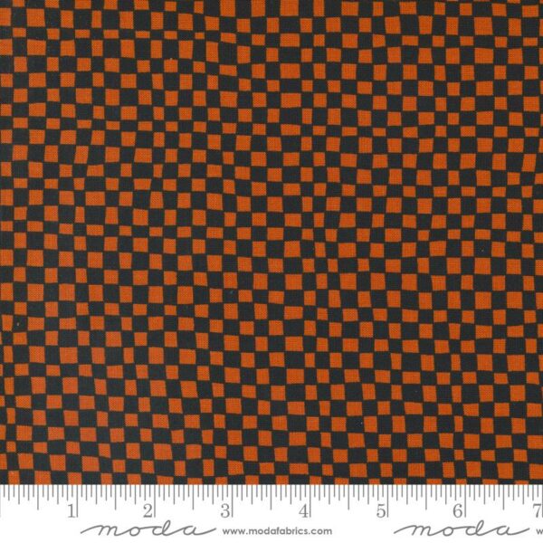 Quilting Cotton – Noir - Pumpkin - Check