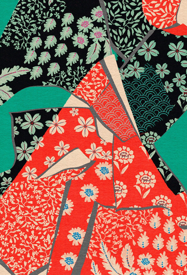 Quilting Cotton - Alexander Henry - Kimono - Red/Black/Jade