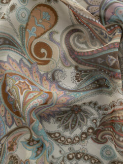 Designer Deadstock - Silk Georgette - Pastel Paisley