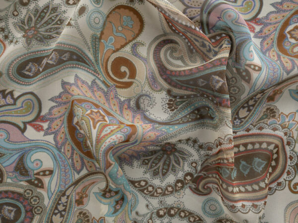 Designer Deadstock - Silk Georgette - Pastel Paisley